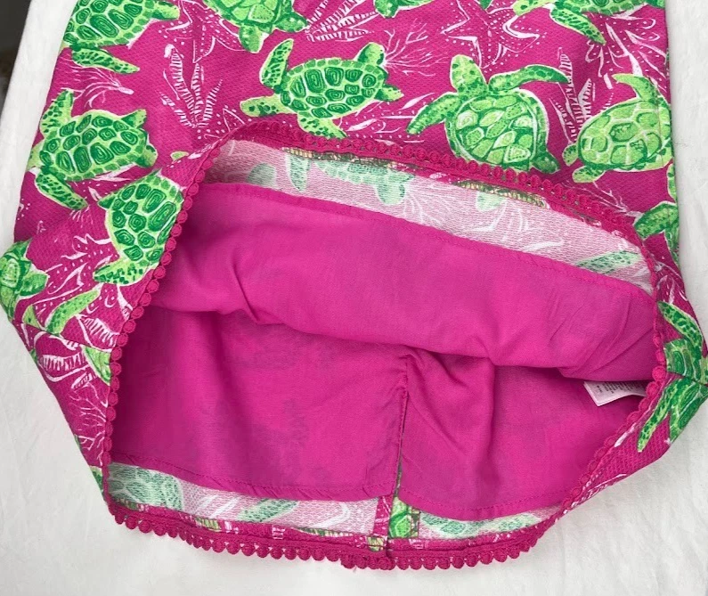 Vestido Tommy Bahama Niñas Talla 10 Tortuga Marina Rosa Verde Sin Mangas Niños Forrado Nuevo con Etiquetas Foto 4 de 4