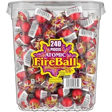 Wonka Atomic Fireball, Candy, Cinnamon Flavor, Individually Wrapped, 7.5g,240ct