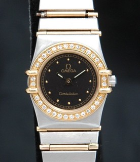 OMEGA Constellation Mini 18K GOLD Ladies DIAMOND WATCH 895.1080 1455 RUNS LOT g