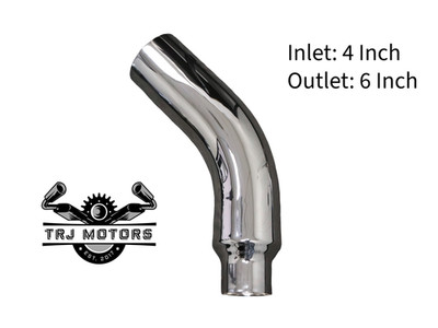 4'' Inlet Diesel Exhaust Chrome Turndown Elbow Tip 23'' Long - Various Outlets