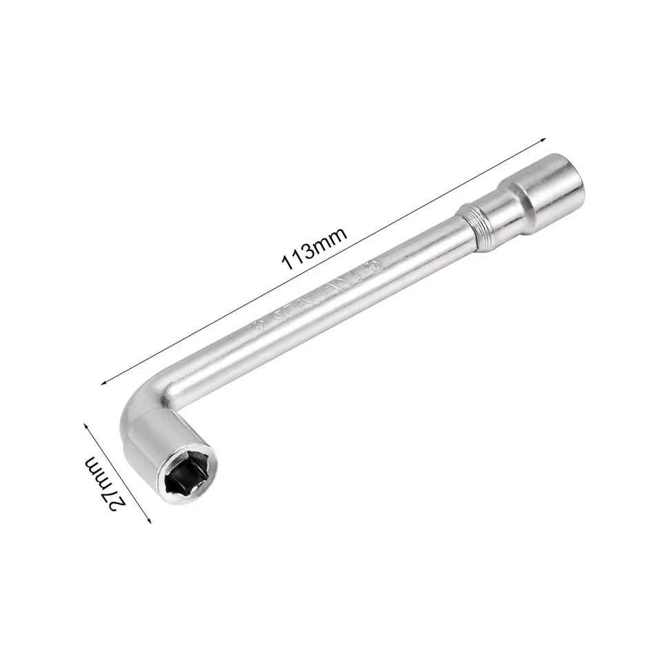 8mm Metric L Shaped Angled Open Hex 6 point Socket Wrench Silver New - Image 2 of 4
