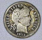 1902 O Barber Dime 90% Silver New Orleans Mint Liberty Head USA Coin