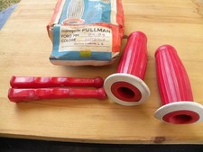 NOS vintage Lambretta Grips set Pullman Metalplast 24/24 Red with "L" lever cov