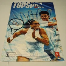 Top Spin 2K25 Williams & Federer Fabric Gamestop Promo Display Banner 24" X 34"