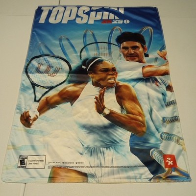 Top Spin 2K25 Williams & Federer Fabric Gamestop Promo Display Banner 24'' X 34''