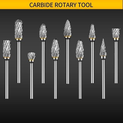 10 Stck. Wolframcarbid Rotationsfrässtift Set kompatibel mit Dremel Rotationswerkzeug
