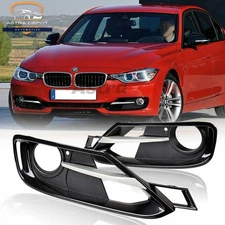 Pair Front Bumper Fog Light Grill Cover Trim For BMW 3 Series F30 F31 2012-2015
