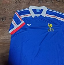 France 2010 National Team Soccer Jersey 1986 Reprint Adidas 2XO Used