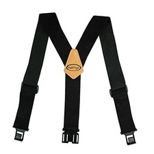 Belt Clip Suspenders with Fully Elastic with Hook End Non-Metal Plastic Blk
