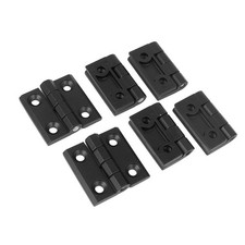 Furniture Cabinet Door Black Aluminium Ball Bearing Hinge 50 x 50 x 11mm 6pcs