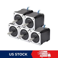 STEPPERONLINE 5pcs Nema 17 Stepper Motor 84oz.in 4-lead 17HS19-2004S1 3D Printer