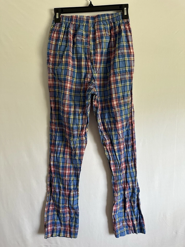 Para Hombres Polo Ralph Lauren Azul Rosa Amarillo Cuadros Algodón Pijama Pantalones de Salón S Foto 2 de 4