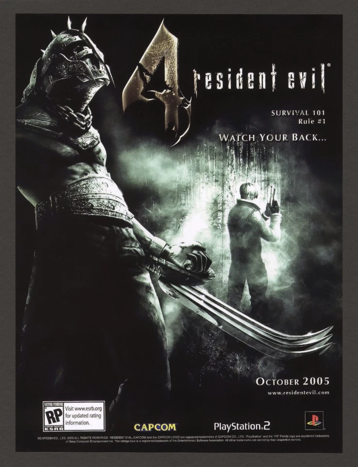 Resident Evil 4 PS2 Playstation 2 PC 13" X 18" Game Print Ad/Poster Promo Art