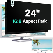 24" Computer Privacy Screen Filter 16:9 Anti-Glare Blue Light 2 Pack Set