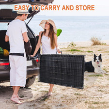 30/36/42 Inches Double Door Dog Crate Folding Metal Wire Dog Kennel Cage with...