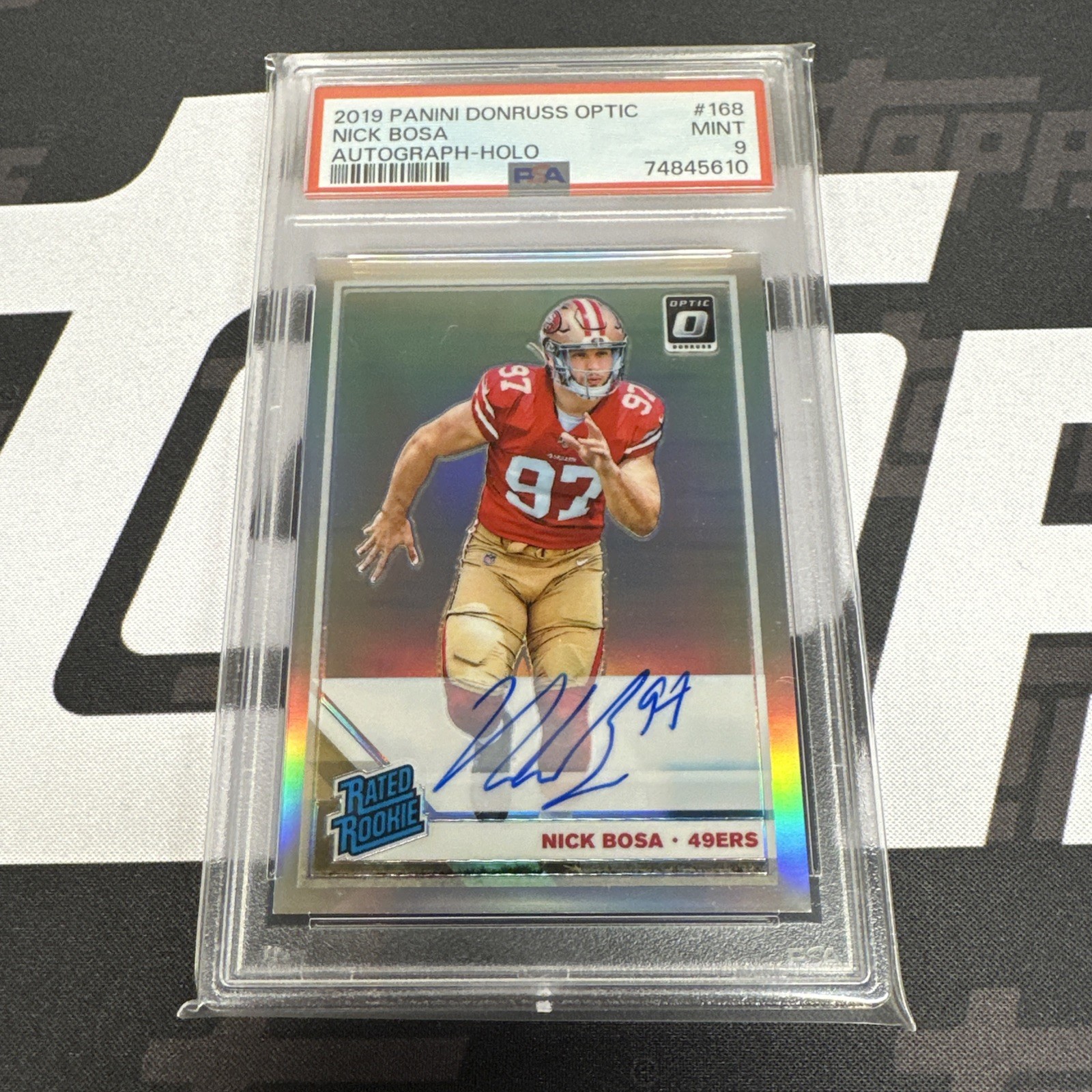 2019 Optic NICK BOSA 34/35 Holo Prizm Autographed Rated Rookie RC PSA 9 49ers