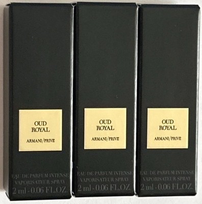 3x NEW ARMANI PRIVE OUD ROYAL Unisex EDP Spray Sample Vials 0.06oz / 2ml Each