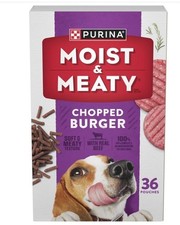 Purina Moist and Meaty Dog Food Chopped Burger Soft Dog Food Pouches - 36 ct. Po