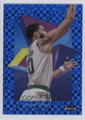 2024-25 Topps Finest Common Blue X-Fractor 28/99 Jayson Tatum #6 8mm