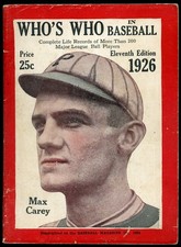 1926 Who's Who In Baseball Magazine 11th Edition Max Carey *WP1612