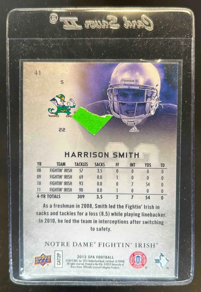 2012 SP Authentic Harrison Smith Rookie RC #41 Fighting Irish - Image 2 of 2