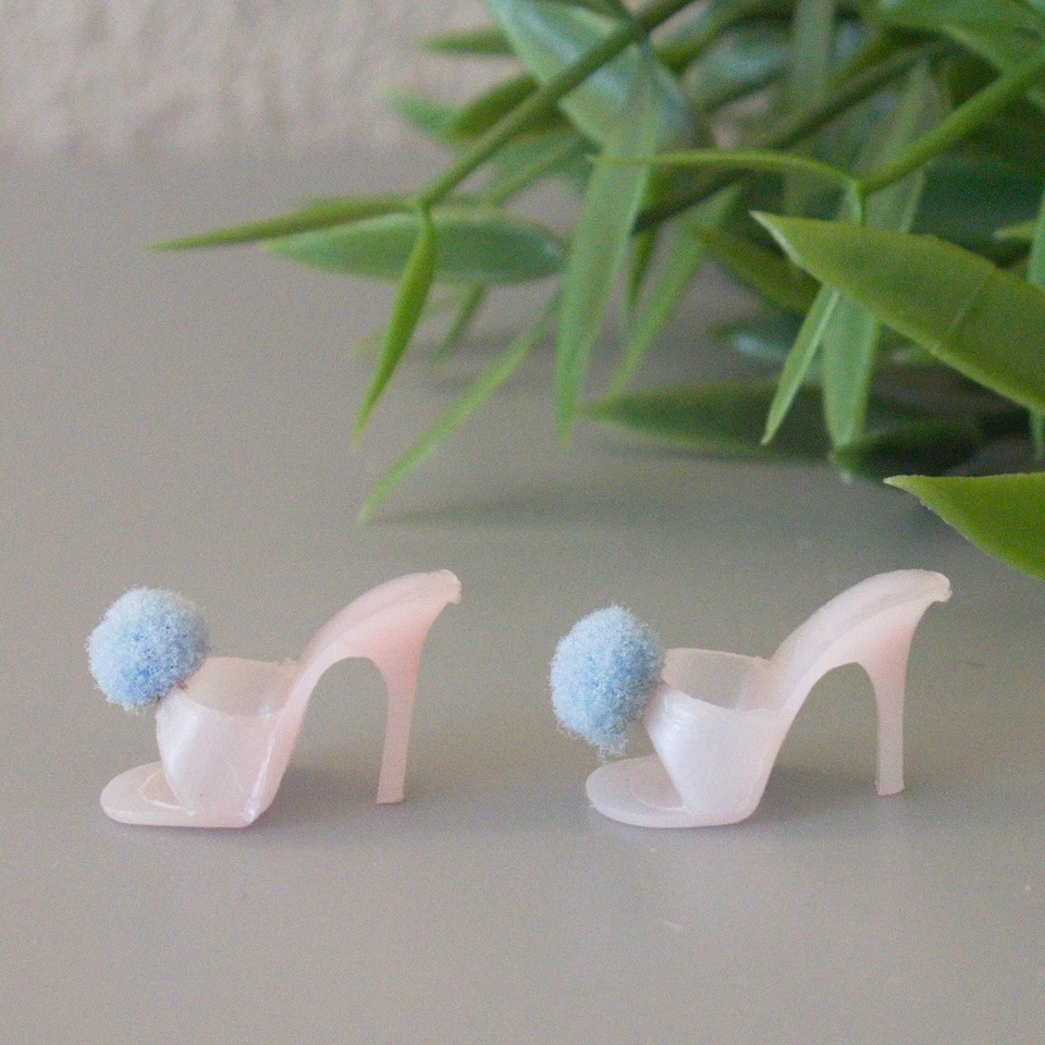 🌸Tacones Barbie Light ROSA OT con pompón azul vintage años 60 Japón *N perfectos🌸 Foto 2 de 4