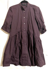 ZARA Women’s Size XS maroon  button down dress boho cottagecore