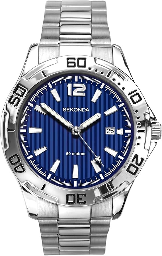 Mens New Smart Sekonda Pattern Blue Dial 50m Date Watch 1170 Rp £59.99