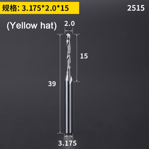 Shank 3.175mm Ball Nose End Mill Cutter 2 Flute Carbide CNC Engrave Router Bits - Picture 19 of 44