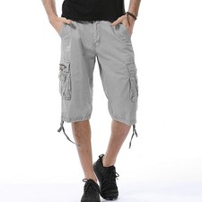 Shorts Cargo Homme Mi-Chino Combat Grande Poche Extérieur Décontracté