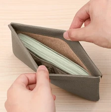 1pc Genuine Leather Long Wallet – Self‑Closing Passport & Card Holder Purse-NEW