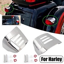 Chrome Slotted Rear Tail Light Visor Cover For Harley Street Tri Glide FLHTUTG