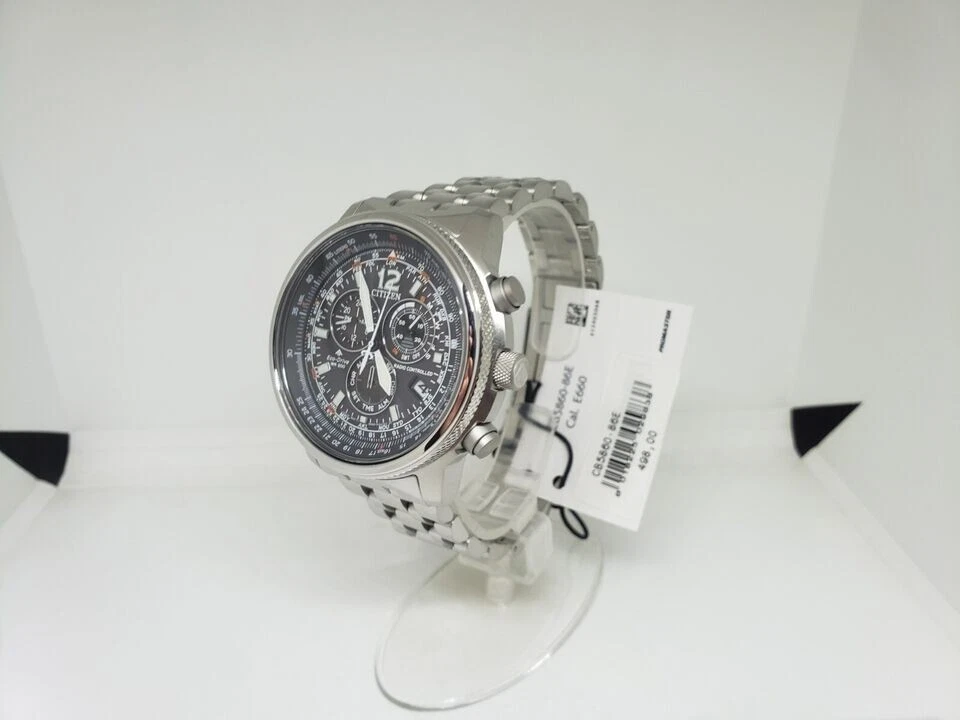 CITIZEN PILOT ECO-DRIVE OROLOGIO UOMO ACCIAIO CRONO RADIOCONTROLLATO CB5860-86E - Immagine 3 di 4
