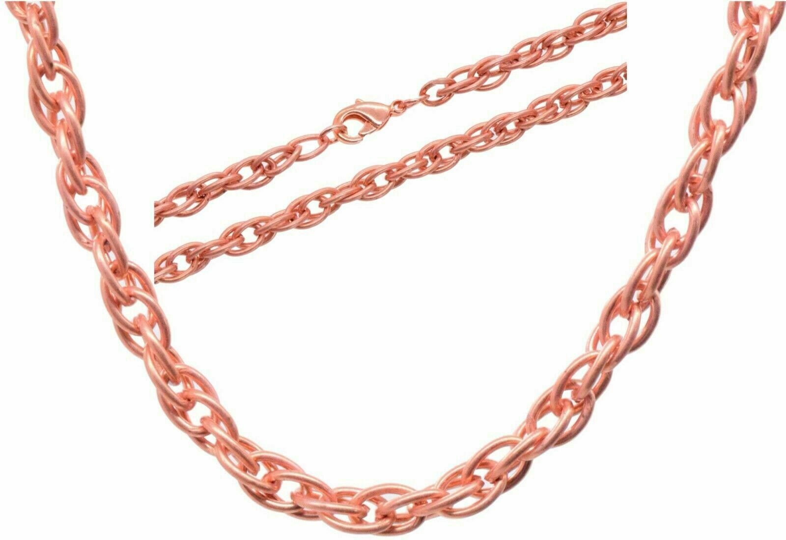 Copper Plated Rope Chain Necklace 4 mm Link Lobster Claw Clasp Custom Jewelry