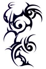 LARGE BLACK TRIBAL TAPPED OUT TEMPORARY TATTOOS TINSLEY TRANSFERS SET OF 3-SALE 