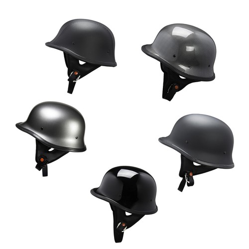 Lunatic German Style Shorty Helmet - DOT Approved - Adult Motorcycle Half Helmet - Picture 1 of 18