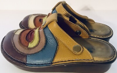 Spring Step Lollipop Leather Multi Colored Clog Mule Shoe Sze Eur