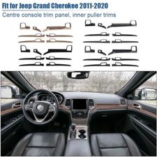 7x Interior Dash Panel Door Handle Decal Cover Trim Set For Grand Cherokee 11-20