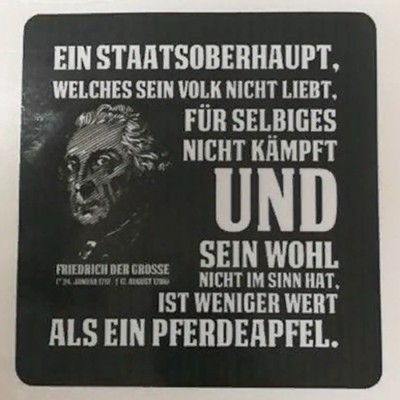Frederick The Great Car Decal – Black/White Vinyl Sticker, Weatherproof 10cm