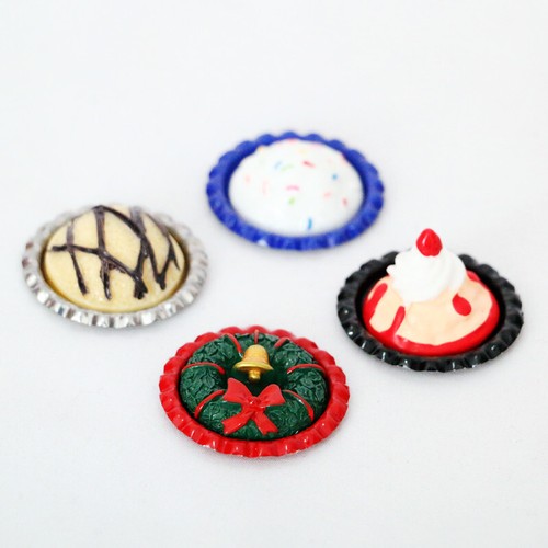 4PC 112 Scale Dollhouse Miniature Alloy Tray Mousse Cakes Dessert