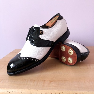 NEW FootJoy Classics White & Black Leather derby golf shoes  display picture 3