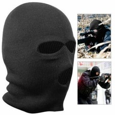 BLACK BALACLAVA MASK 3 HOLES SAS STYLE ARMY SKI FULL FACE NECK WARMER PAINTBALL