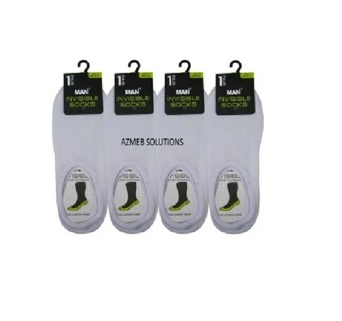 pack of 6 pairs Mens Invisible Trainer Liner Sports Gym Socks - UK 6-11 White