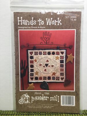 Hands to Work Hearts to God Primitive Applique Quilt Pattern Powder Mill