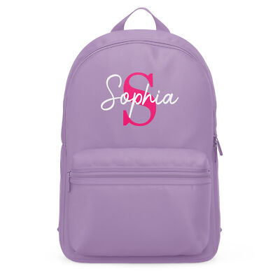 Personalisierter Mädchen Mini Rucksack Rosa Name und Initiale Rucksack zur Schule Gi...