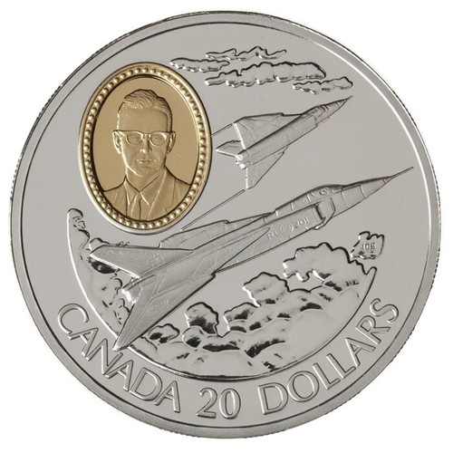 Powered Flight in Canada - Beyond WWII: The Avro Canada CF-105 Arrow Silver Coin - Bild 1 von 2