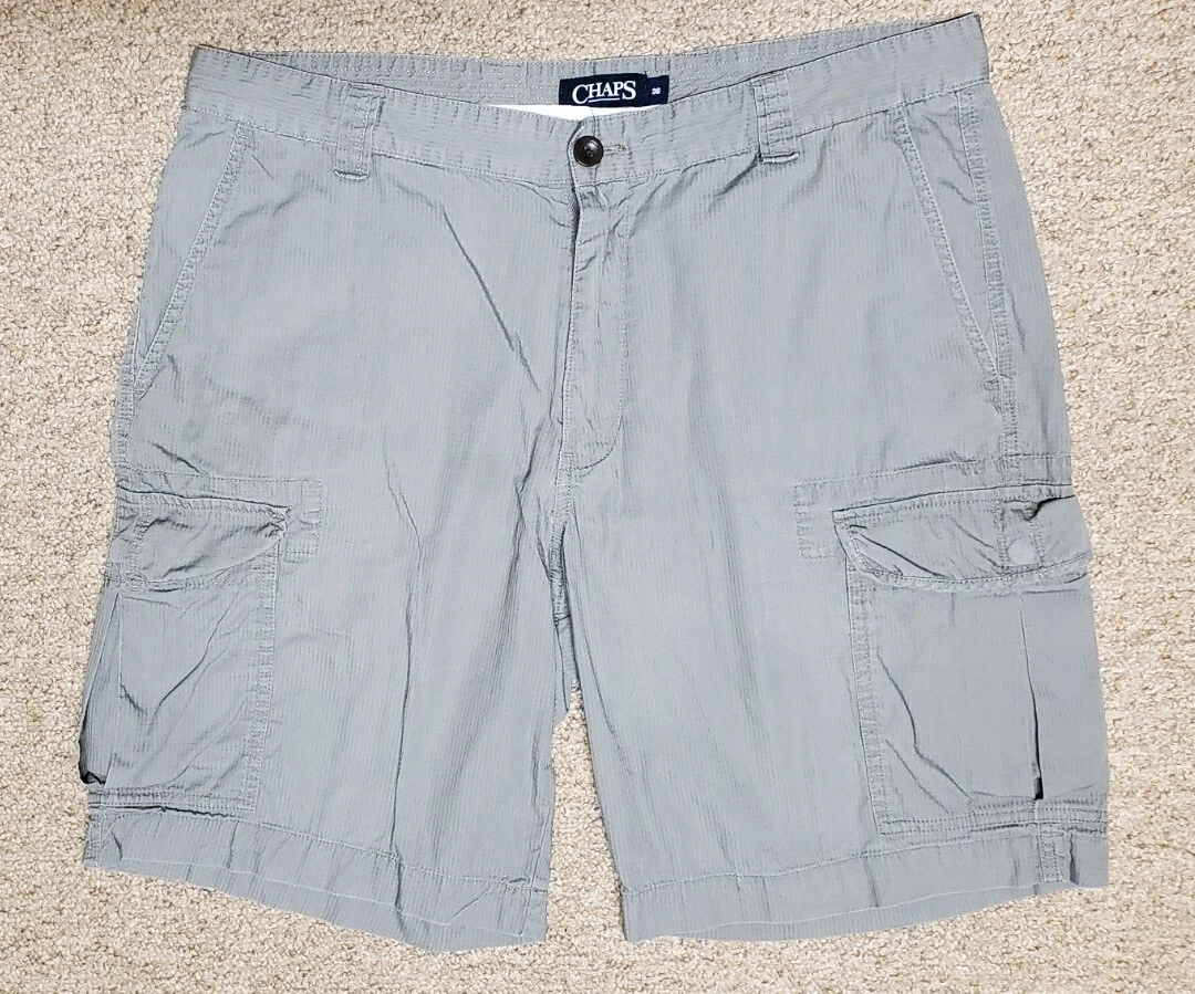 Mens Chaps Gray Cargo Shorts Size 36