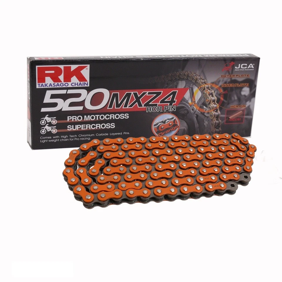 Kit de Cadena Kawasaki KFX 400 Tipo Ksf 03-06 RK DD 520 MXZ4 112 Abierto Naranja - Imagen 4 de 4