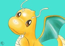 Pokemon anime pok mon dragonite aqua background Pad Gaming Mat Desk