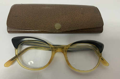 Vintage 50er/60er Jahre Katzenauge Damen Brille Brillen & Etui